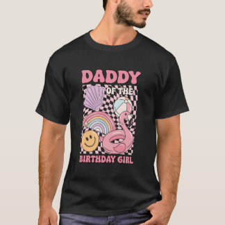 Camiseta Papai da Menina do Aniversário Festa na Piscina Fe