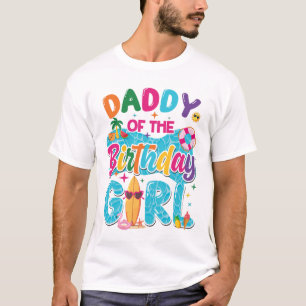 Camiseta Papai Da Menina Do Aniversário Festa Na Piscina Pr