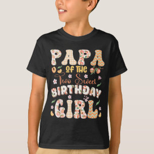 Camiseta Papai das duas doces meninas de 2 anos de idade pe