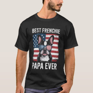 Camiseta Papai de Bulldog Francês Engraçado Melhor Papai Fr