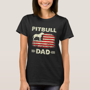 Camiseta Papai de Pitbull Mais Bacana - Bandeira Americana 