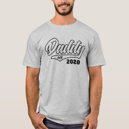 Camiseta Papai de Script de Beisebol Estabelecido no Ano
