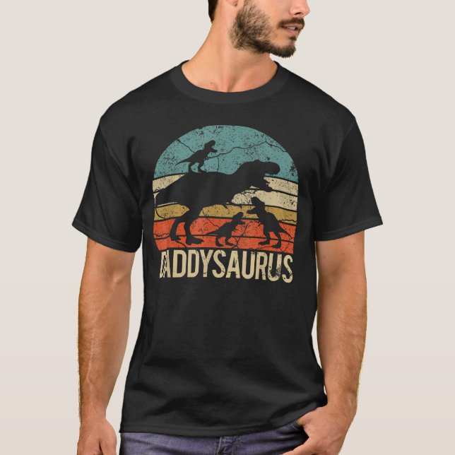 Camiseta Papai Dinossauro Daddysaurus 3 Três Natal (Frente)