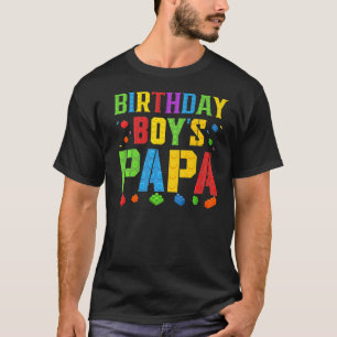 Camiseta Papai do Aniversário Bloqueia Mestre Construtor Br