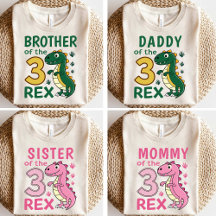 Papai do Aniversário do Three-Rex Dinossauro