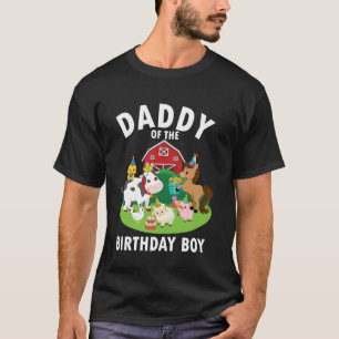 Camiseta Papai do Menino de Aniversário Animais da Fazenda