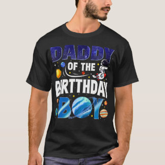 Camiseta Papai do Menino de Aniversário Astronauta Espaço P