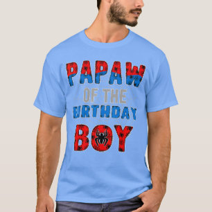 Camiseta Papai do Menino de Aniversário Família Teia de Ara