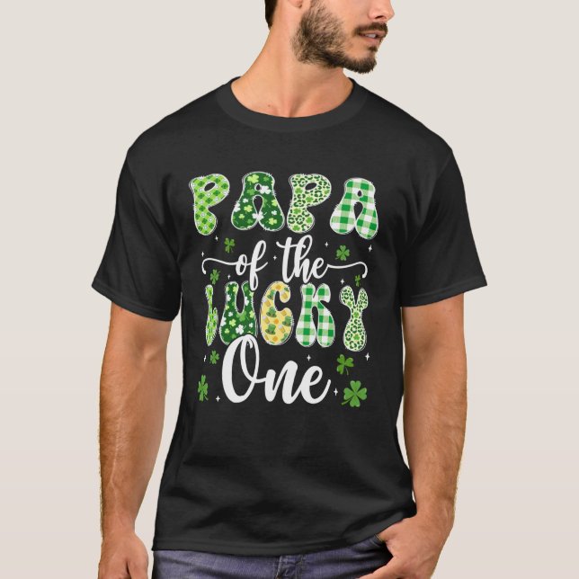 Camiseta Papai do O Sortudo Primeiro Aniversário St Patrick (Frente)