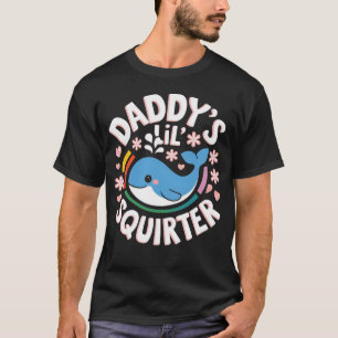 Camiseta Papai do Pequeno Esguichador Corações de Baleia Pa