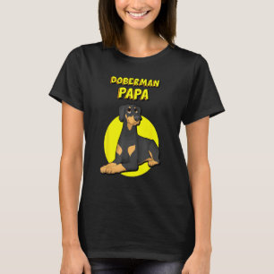Camiseta Papai Dobermann Pai Cachorro Dobermann