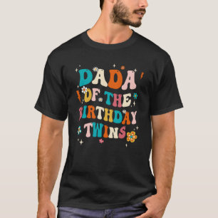 Camiseta Papai dos Gêmeos Festa de Aniversário Retro Menino