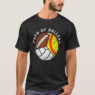 Camiseta Papai dos Homens de Bola Softbol Volei Futebol