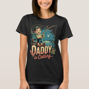 Camiseta Papai Está Chamando Pesca Pai Sarcasmo Sarcástico