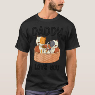 Camiseta Papai Eu Te Amo Gato Pai Crianças Dia dos Pais Men