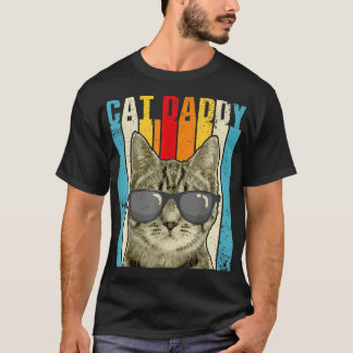 Camiseta Papai Gato Antigo Humorístico Amante de Gato Fofo
