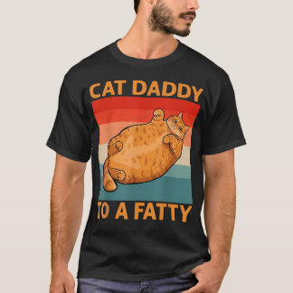 Camiseta Papai Gato De Um Gordinho Engraçado Laranja Tabby