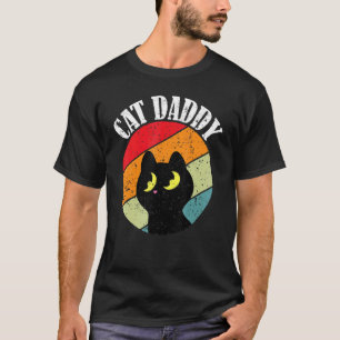 Camiseta Papai Gato, pôr do sol retrô estilo anos oitenta d