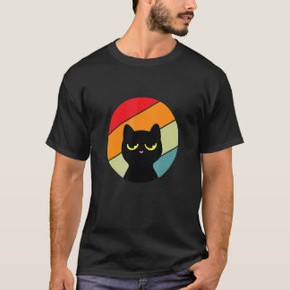 Camiseta Papai Gato, pôr do sol retrô estilo anos oitenta d