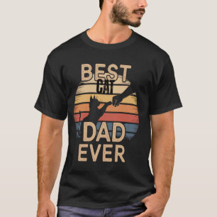 Camiseta Papai Gato Retro Engraçado Antigo Bata Punho Melho