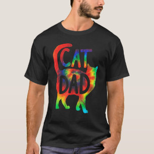 Camiseta Papai Gato Tie Dye Gato Papai Feliz Dia dos Pais