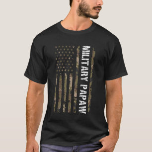 Camiseta Papai Militar Bandeira dos EUA Papai de um Soldado