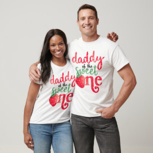 Camiseta Papai Morango Fofo do Doce Um Combinando Fa