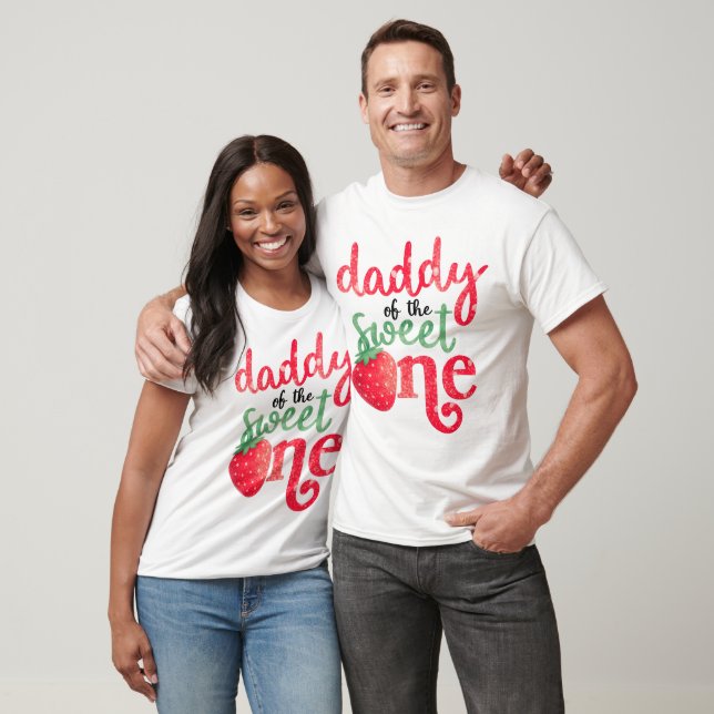 Camiseta Papai Morango Fofo do Doce Um Combinando Fa (Unissex)