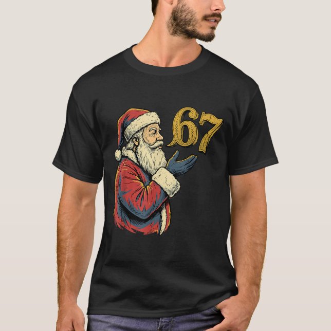 Camiseta Papai Noel 67 Número Piada Natal Meme Se  (Frente)