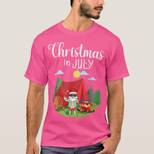 Camiseta Papai Noel Acampando Feliz Natal No Dia De Julho A