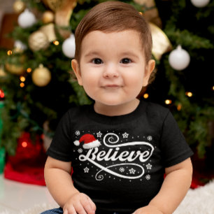Camiseta Papai Noel acredita no Natal - Papai Noel preto