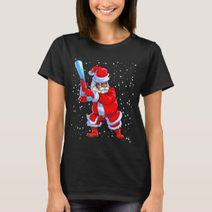 Camiseta Papai Noel Afro-Americano Negro de Basebol Afro C
