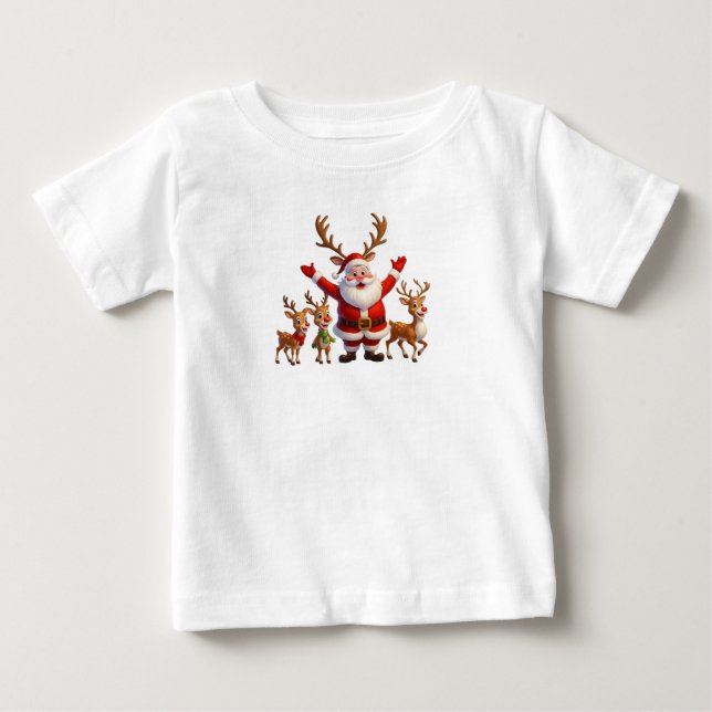 Camiseta Papai Noel Alegre e Amigos (Frente)
