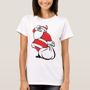 Camiseta Papai Noel Alegre Natal Desenho Animado, Saco de B