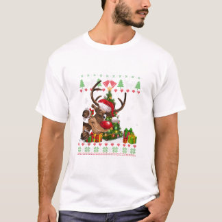 Camiseta Papai Noel Amante de Cachorro Rena