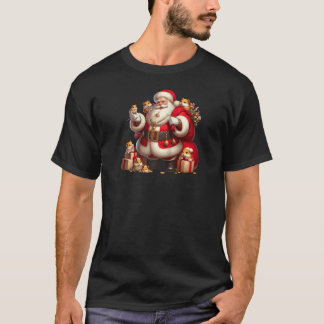 Camiseta Papai Noel Americano segurando Hamster presente no