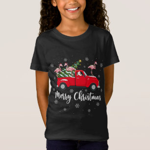 Camiseta Papai Noel andando de caminhão de árvore de Natal