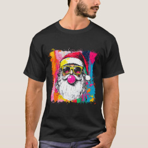 Camiseta Papai Noel Aquarela Preppy Chic Bubble Gum Nk Sung