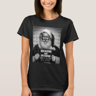Camiseta Papai Noel Arrombando Entrando Mugshot Natal Diver