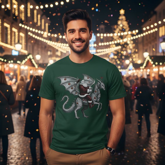Camiseta Papai Noel Bêbado Montado em um Dragão (Criador carregado)