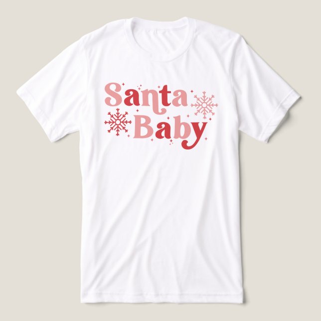 Camiseta Papai noel Bebê - Design de Tipografia Feriada Div (Design frontal)
