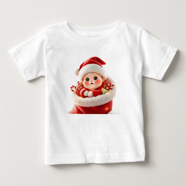 Camiseta Papai Noel Bebê Fofo – Presente de Natal Kawaii Ad (Frente)