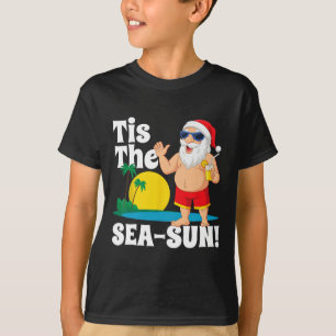 Camiseta Papai Noel Beber É O Natal Ao Sol Do Mar Em