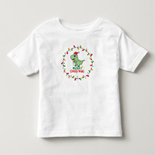 Camiseta Papai Noel Bonito Dinossauro Feliz Natal