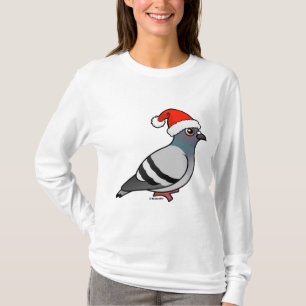 Camiseta Papai noel bonito do pombo dos desenhos animados