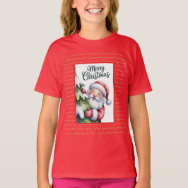 Camiseta Papai Noel Bonito e Divertido com Árvore e Tipogra