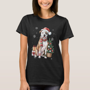 Camiseta Papai Noel Bonito Pitbull Árvore de Natal para Mul