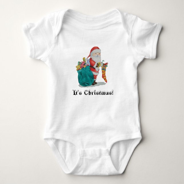 Camiseta Papai Noel bonito se preparando para o Natal (Frente)