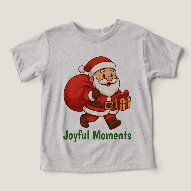 Camiseta Papai Noel Carregando Saco de Presentes (Design frontal)