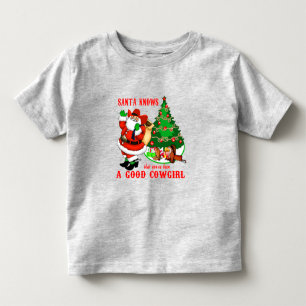 Camiseta Papai Noel Caubói Sabe Que Você Foi Uma Boa Caubói